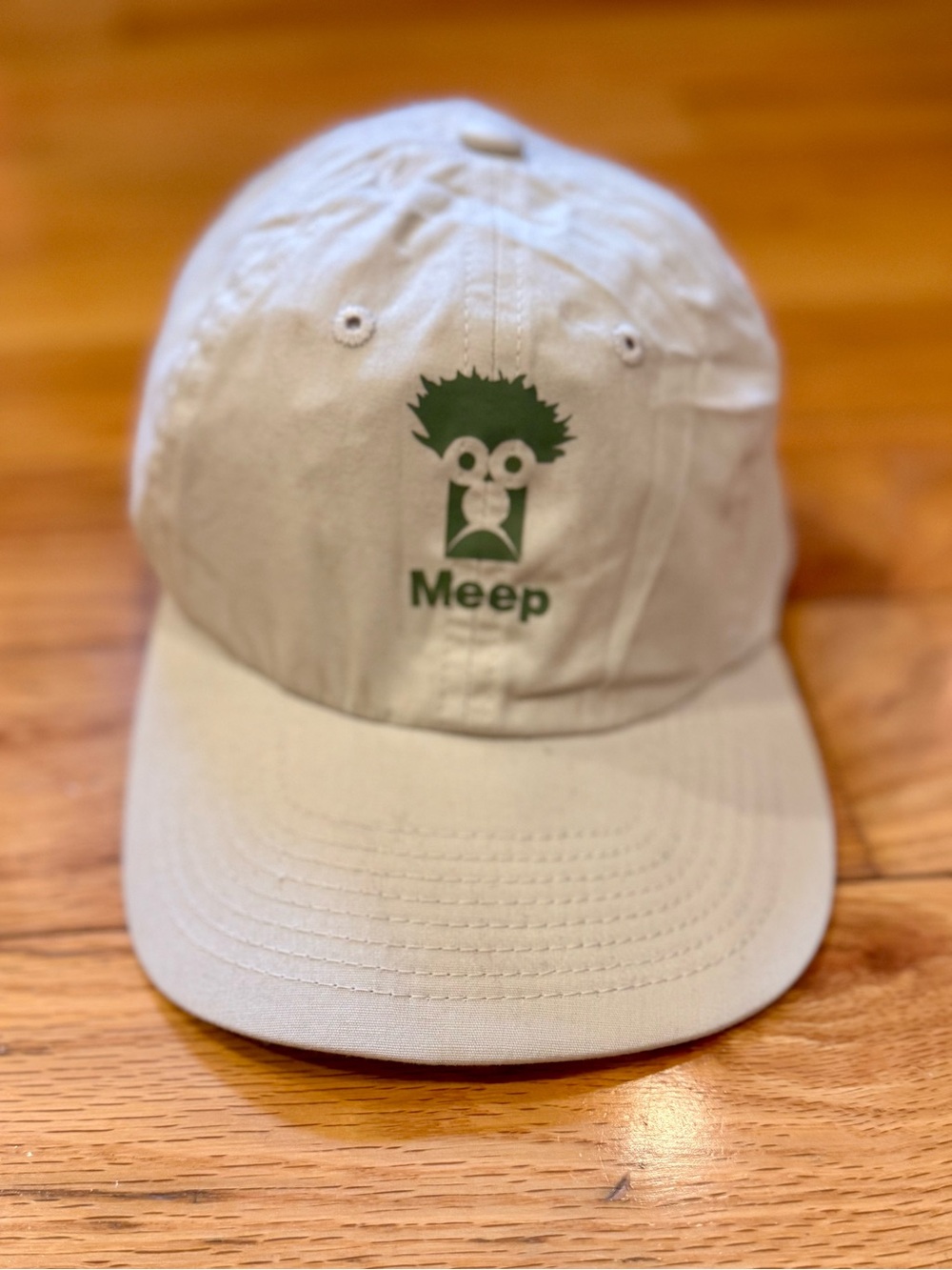 Port Authority Kids Beige Cap with Green Beeker Muppet Logo (Custom Design)